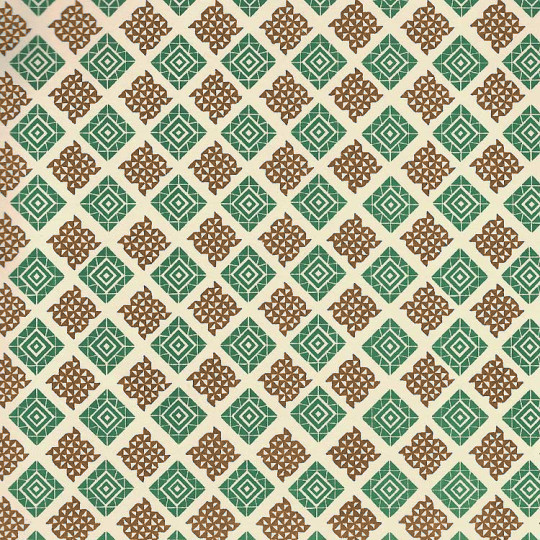 Brown and Green Geometric Print Italian Paper ~ Carta Varese Italy